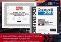 Marka WICONA z nagrodą Budowlana Firma Roku i wyróżnieniem Osobowość Roku dla Huberta Wiśniewskiego