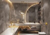 Złoto, błysk i marmur w łazience